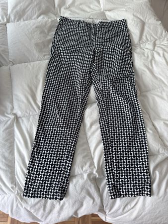 Pantalon noir et blanc à motif géométrique H&M T.38 EUR
