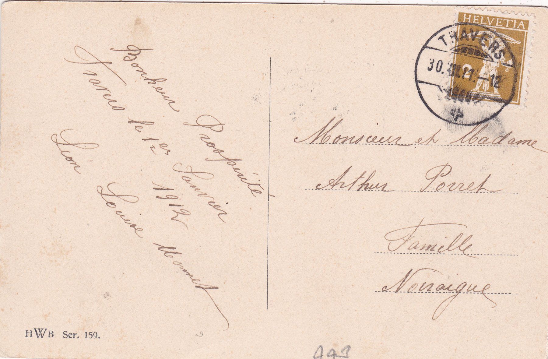 Cartoline postali: Kitsch Landschaft Bonne Année 1911 – Usato da Herisau venduto da Lisegrat2008 1