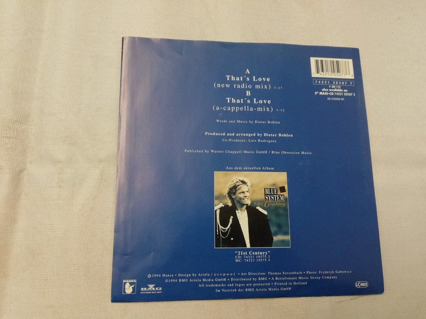 Dischi in vinile: BLUE SYSTEM - THAT'S LOVE (SINGLES 7") – Usato da Bern venduto da Vinylsound.ch 1