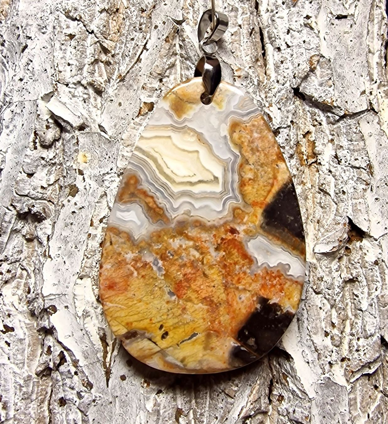 Minerali & Pietre curative: Mexikanischer Achat Anhänger mit Metallöse – Nuovo (secondo la descrizione) da Matzingen venduto da Shay_Crystalz 1