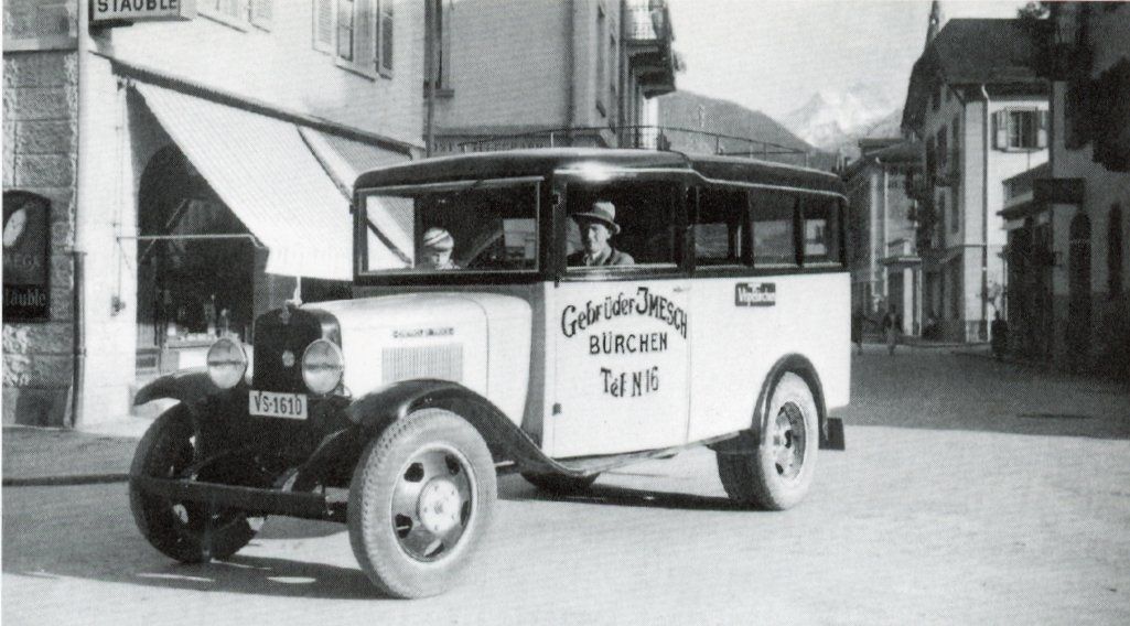 Cartoline postali: Bürchen  VS   -  Postauto -  Erster Chauffeur Imesch Adolf – Usato da Brig venduto da Valcards54