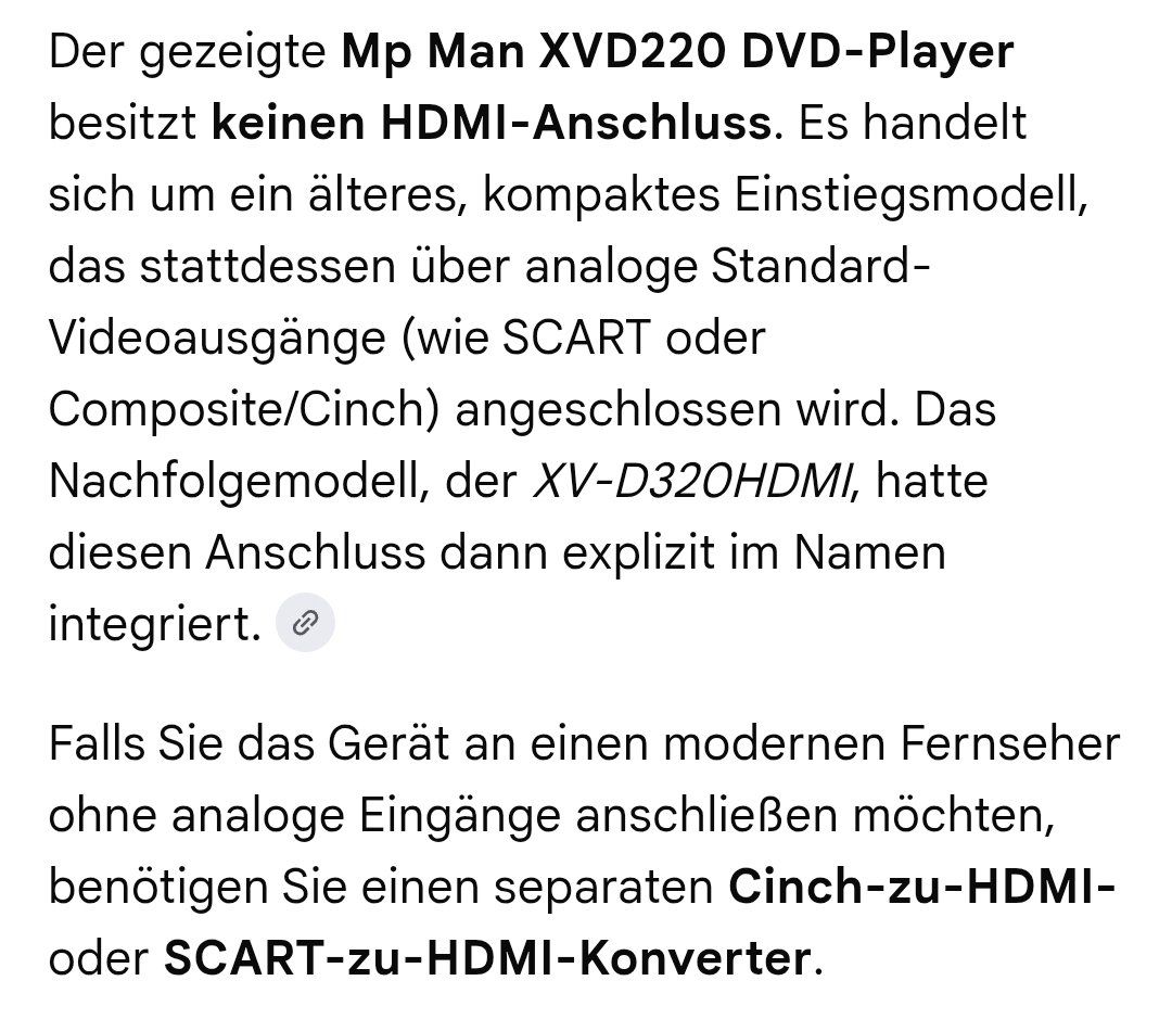 Lettore multimediale & Streamer: MP Man XVD220 DVD Player mit USB Anschluss, Top! – Usato da Bonaduz venduto da Mikebond 1