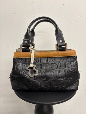 Tous Handtasche Schultertasche Leder schwarz braun Tasche
