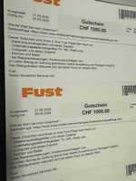 FUST Gutschein 10% auf den CHf 1'000.- Gutschein.
