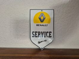 Emailschild Renault Service Logo Werkstatt Emaille Schild