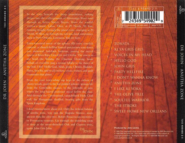 CD: Dr. John ANUTHA ZONE Annie Whitehead Ronnie Cuber Bayou CD – Usato da Kandergrund venduto da Sososo 1