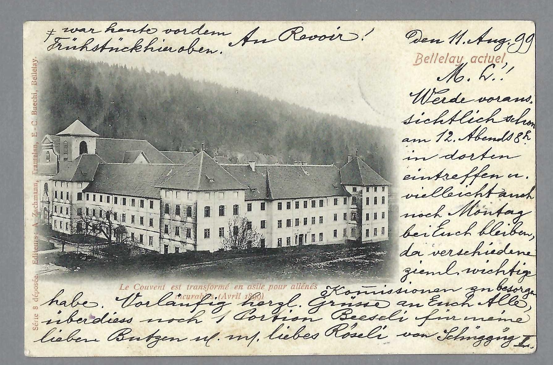 Cartoline postali: 1899, BELLELAY, COUVENT, BELLE CARTE! – Usato da Pura venduto da ulisse1957