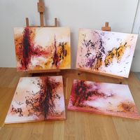 Serie original-Acrylgemälde 'Teichlandschaften'