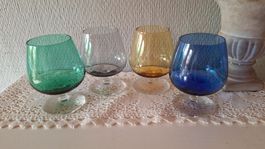 4 Vintage Cognac Gläser ,farbig