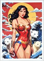 Death NYC Pop Art Druck Hokusai Wave Cola Bärs Wonder Woman
