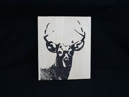 Holzbild mit Hirschmotiv (IKEA) 44x37 cm