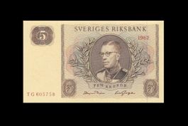 SWEDEN 5 KRONOR *Earlier Date* 1962 UNC
