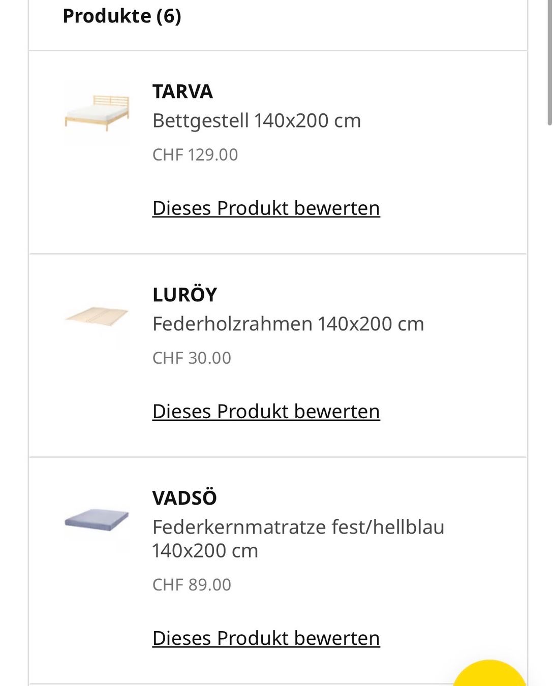 Ikea Letti: Bett & Matratze 140x200cm – Usato da Ennetbürgen venduto da Geraldine-Celine 1