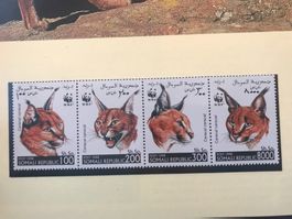 Somalia 1998 Satz WWF Karakal Wüstenluchs postfrisch 4er-Str