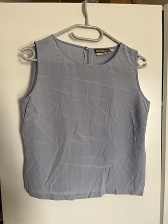 Modissa Seiden Bluse ärmellos blau Grösse 40 guter Zustand
