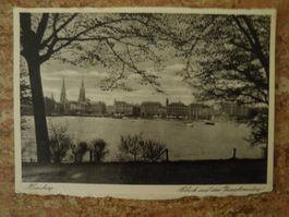 Ansichtskarte Hamburg mit Wasser und Gebaeuden alt