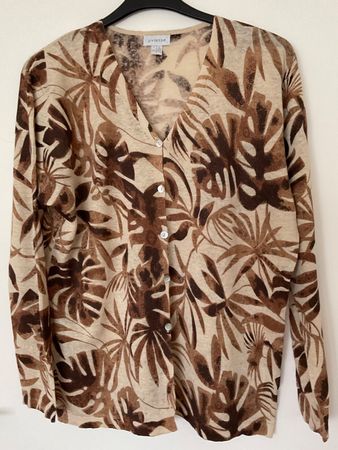 OVIESSE 100% Leinen Strickjacke Gr XXL Brauntöne