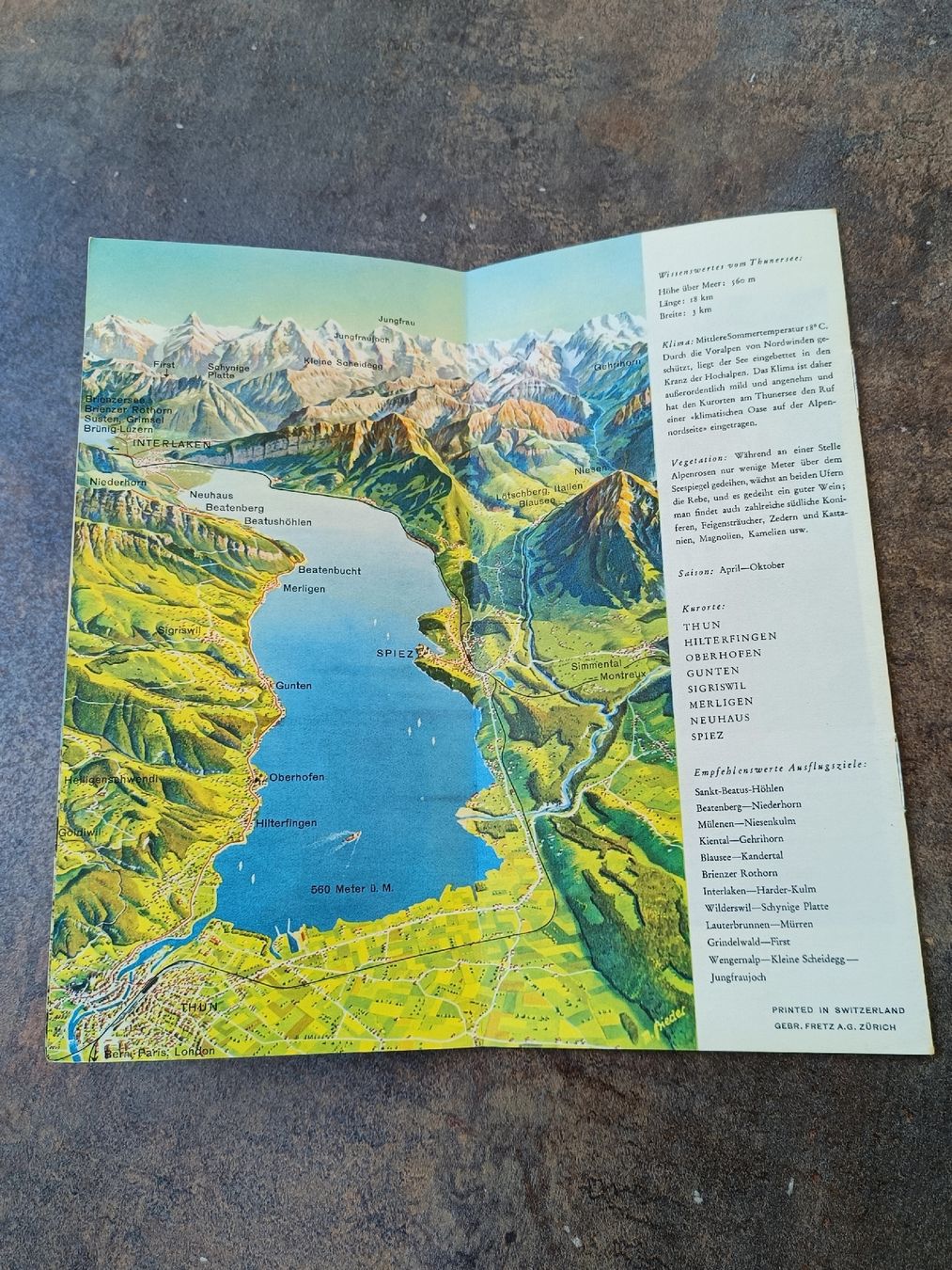 Documents: Alter Prospekt / Thunersee - Berner Oberland ca. 1950 – D'occasion à Brugg AG par Ente015 4