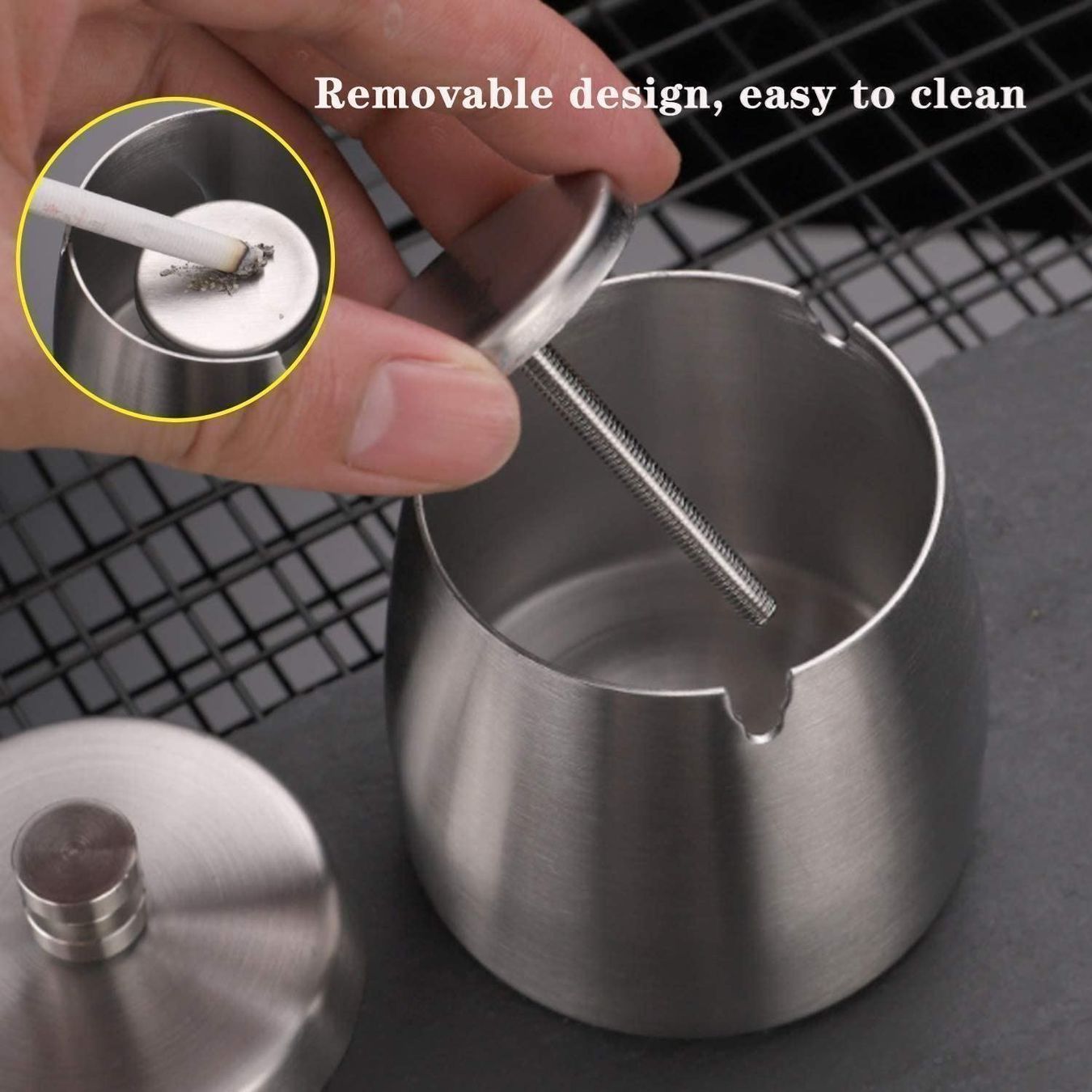 Portacenere: Aschenbecher Sturmaschenbecher Edelstahl – Nuovo (secondo la descrizione) da Thun venduto da Newnewshop 3