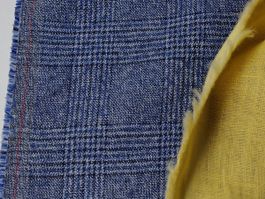Anzug Stoff Leinen & Cotton gewoben 1.65x1.50m blu medio