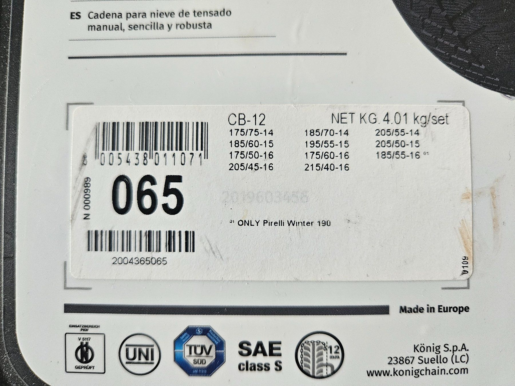 König Catene da neve: Schneeketten König CB-12 – Nuovo (secondo la descrizione) da Gais venduto da Kai013 1