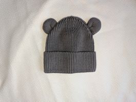 Mütze mit Ohren H&M Grösse 62/68 Grau guter Zustand