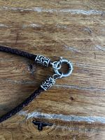 leder halskette geflochten mit silber 925