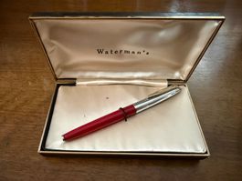 Füllfederhalter Waterman rot/silber mit Schatulle guter Z...