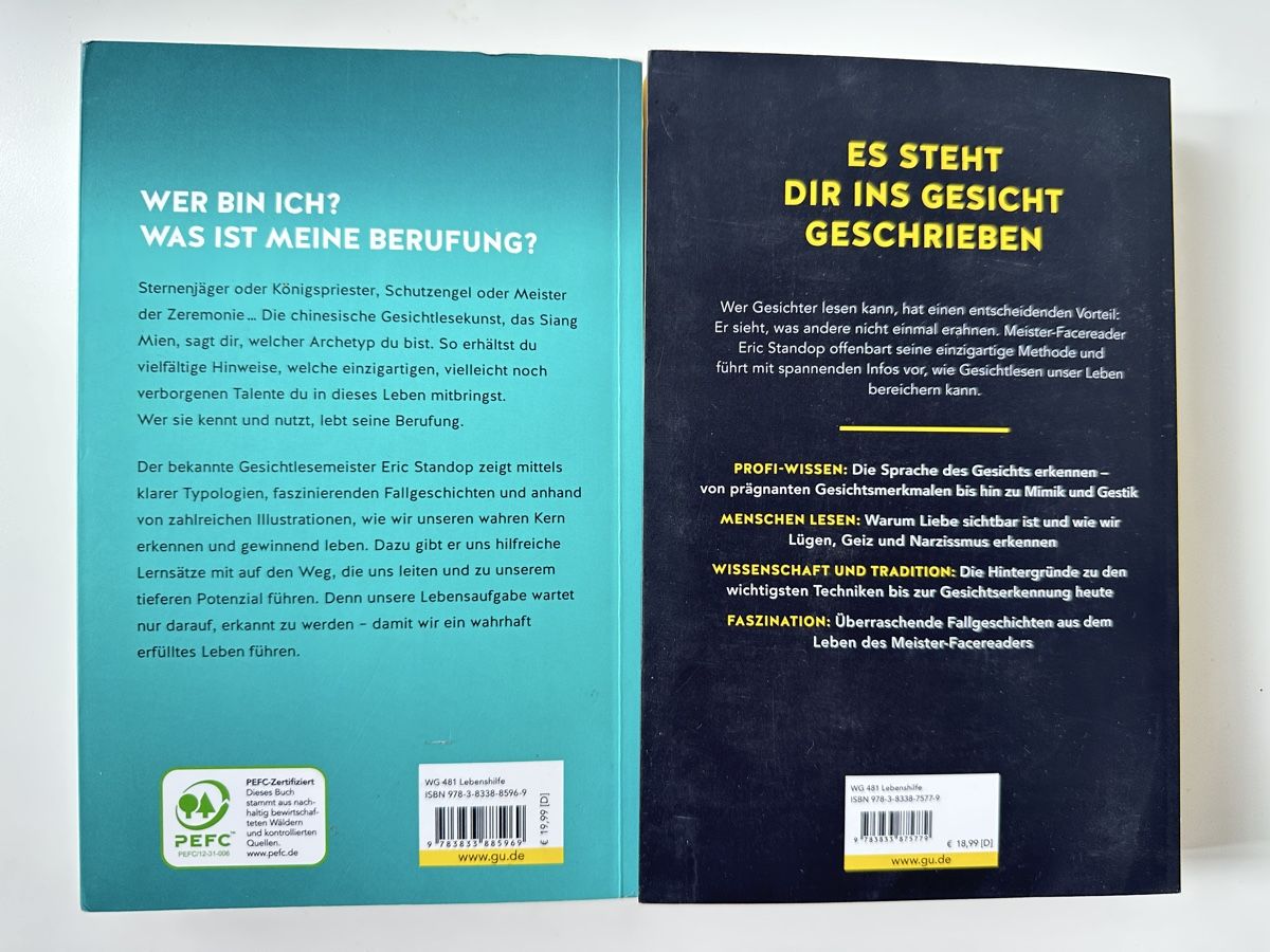 Bücher: Eric Standop – 2 Bücher Set Gesichtslesen – Gebraucht aus Winden von LenaLailani 1