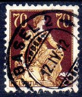 HELVETIA MIT SCHWERT 70 RP VOLLSTEMPEL BASEL 2  -81
