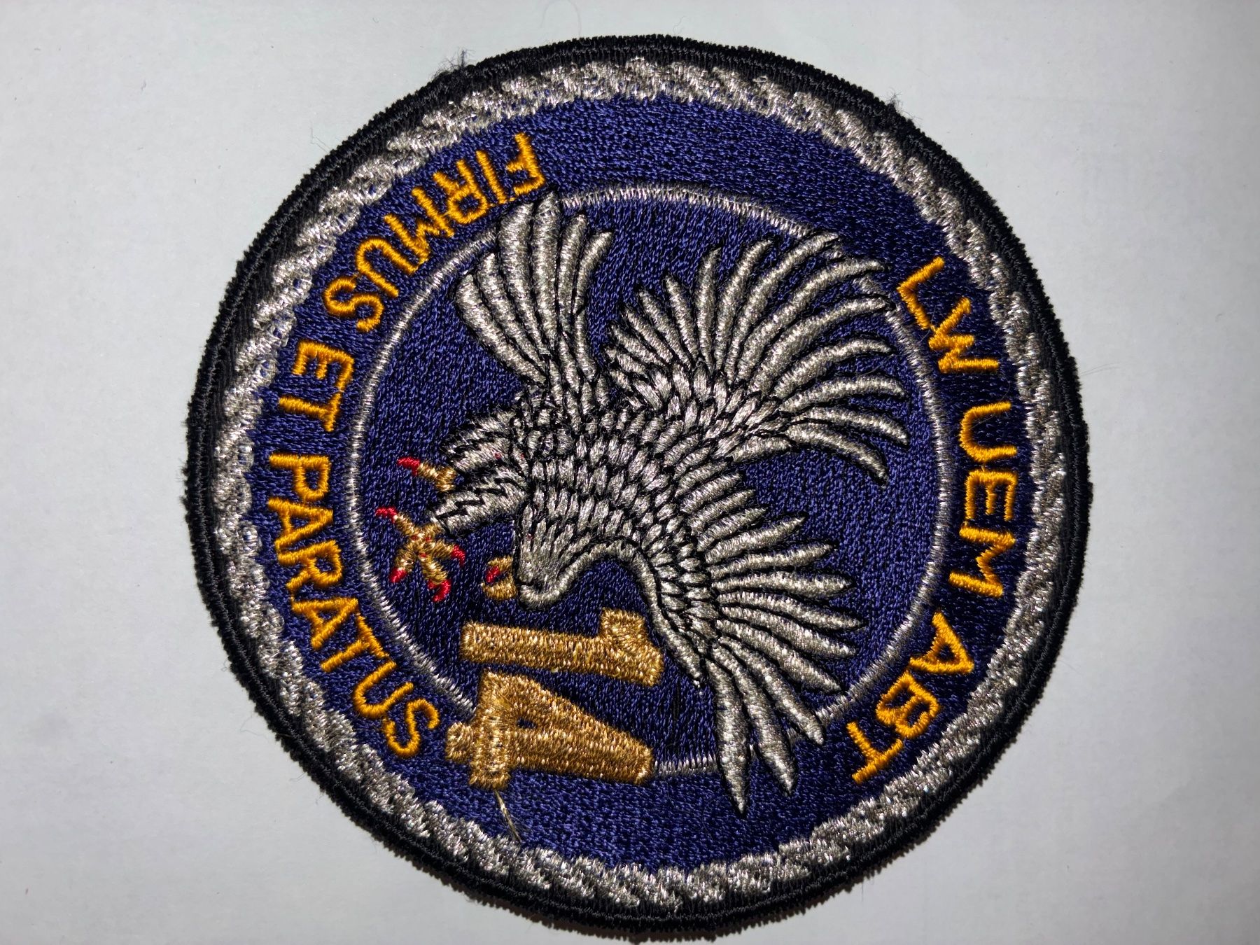 Schweizer Armee Toppe: Badge Stab LW Uem abt 14.  silber – Usato da Oberiberg venduto da stab