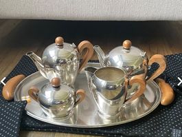 Alessi Bombé Set Kaffee/Tee, Edelstahl/versilbert, Gratis Ve