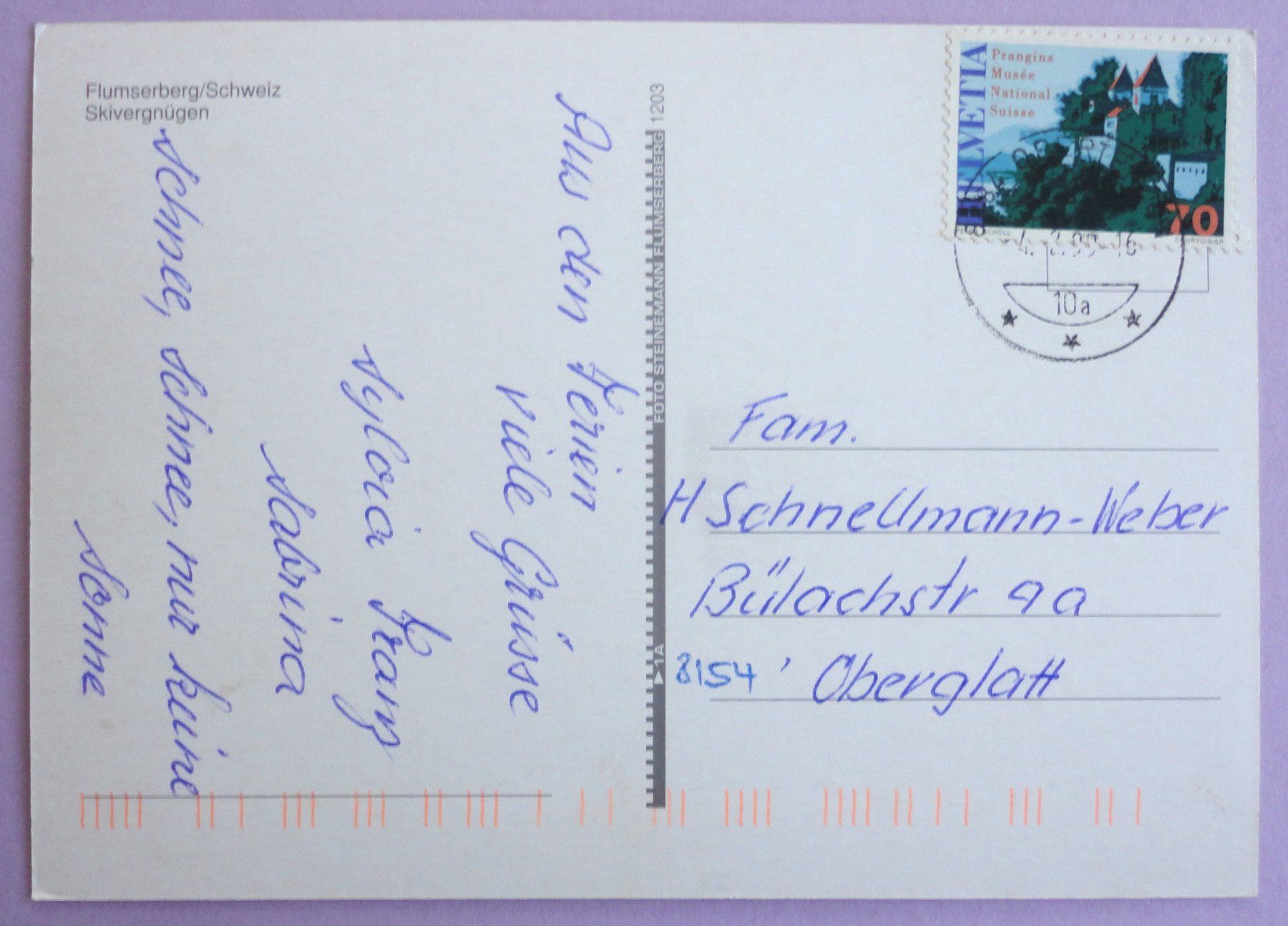 Cartoline postali: Flumserberg – Usato da Fétigny venduto da Billy2miny 1