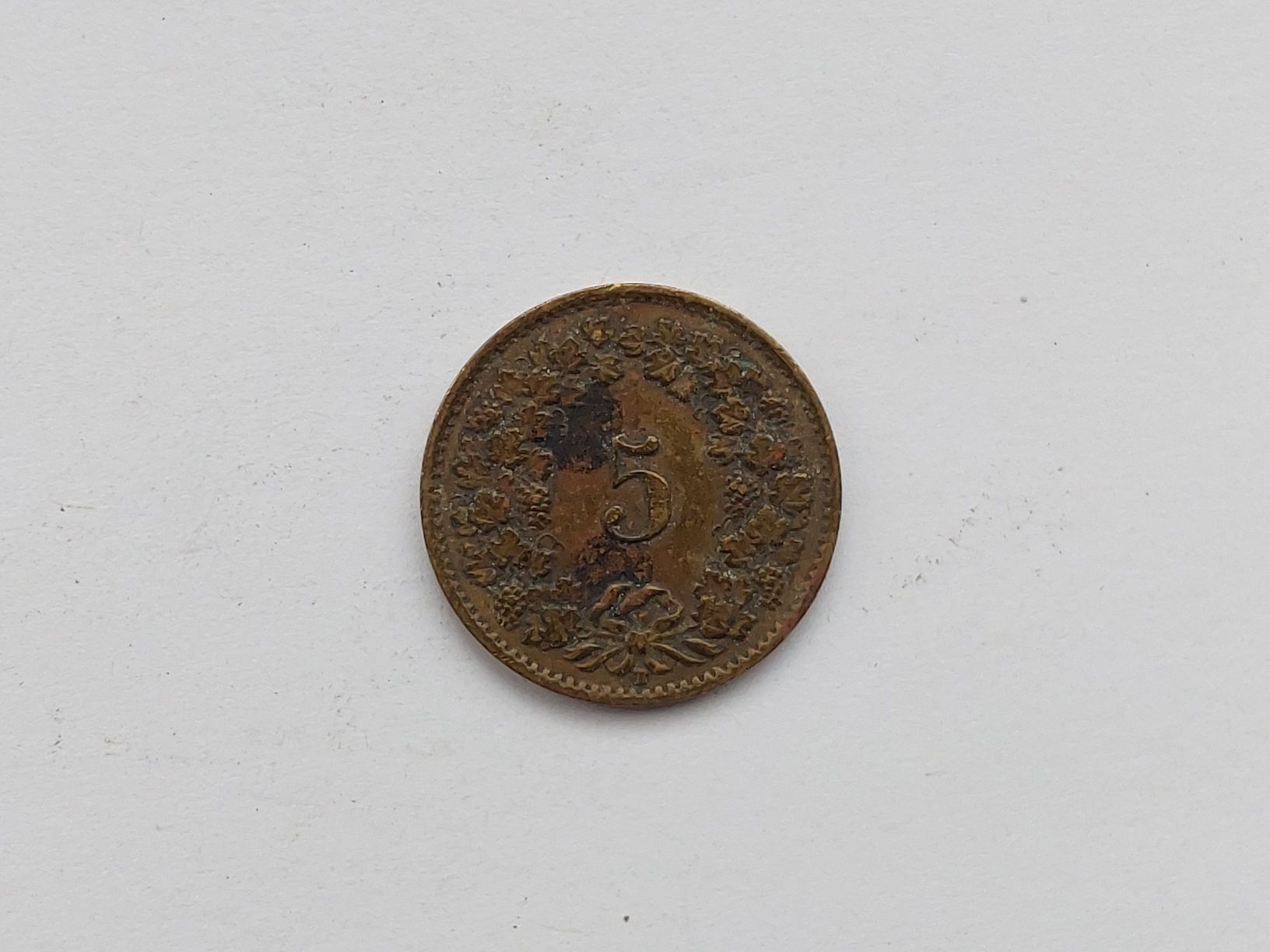 Toutes les monnaies: 5 rappen 1918 Messing – D'occasion à St. Gallen par aha_2prr 2