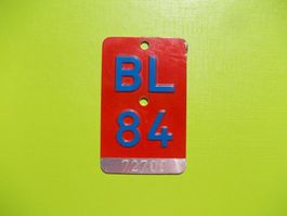 Velonummer / Fahrradnummer  BL 84