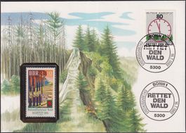 1985 Deutschland: RETTET DEN WALD auf Ersttags-Brief.