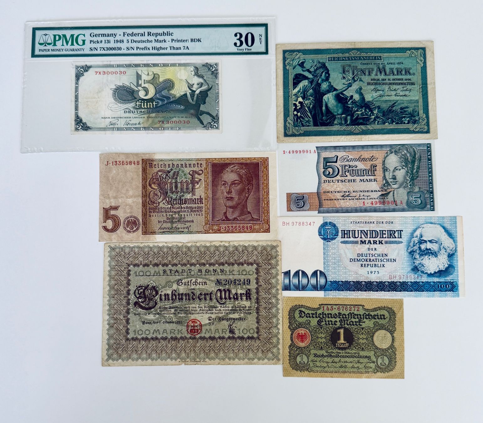 Banknoten: **Deutsche Mark Banknoten Lot** – Gebraucht aus Langrickenbach von MeUs74