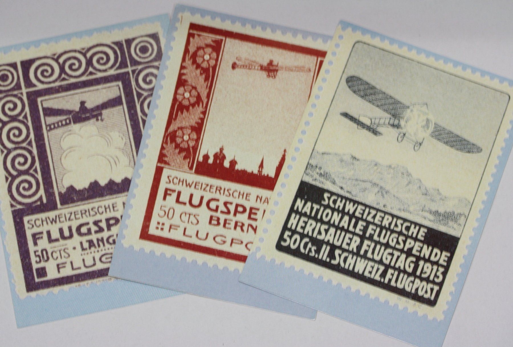 Alle Briefmarken: 9 Flugpost Postkarten – Neu (gemäss Beschreibung) aus Chur von Invinoveritas