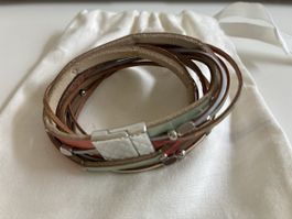 Mehrfacharmband Leder mehrfarbig mit Magnetverschluss