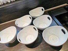 6 Müslischalen/Dessertschalen, weiss, neuwertig, Top!