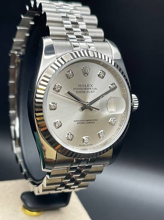 Rolex Uhren: Rolex Datejust 36 Ref. 116234 Jubilee Silver Diamond – Gebraucht aus Lugano von luganotopwatches 3