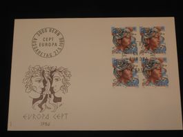 Werbemarken Europa FDC 1986 Nr. 725 4-Block "Frauenkopf"