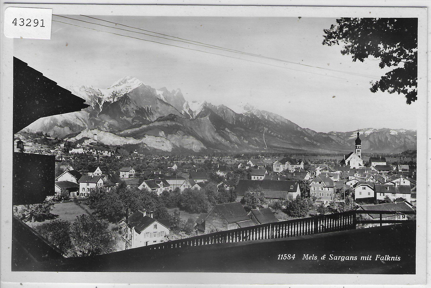 Cartoline postali: Mels & Sargans mit Falknis – Usato da Ettingen venduto da Kartenplanet