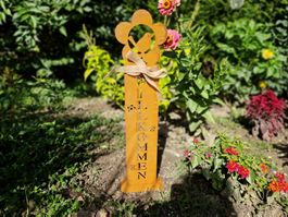 Metall Schild mit Vogel “Willkommen” 58 x 15cm