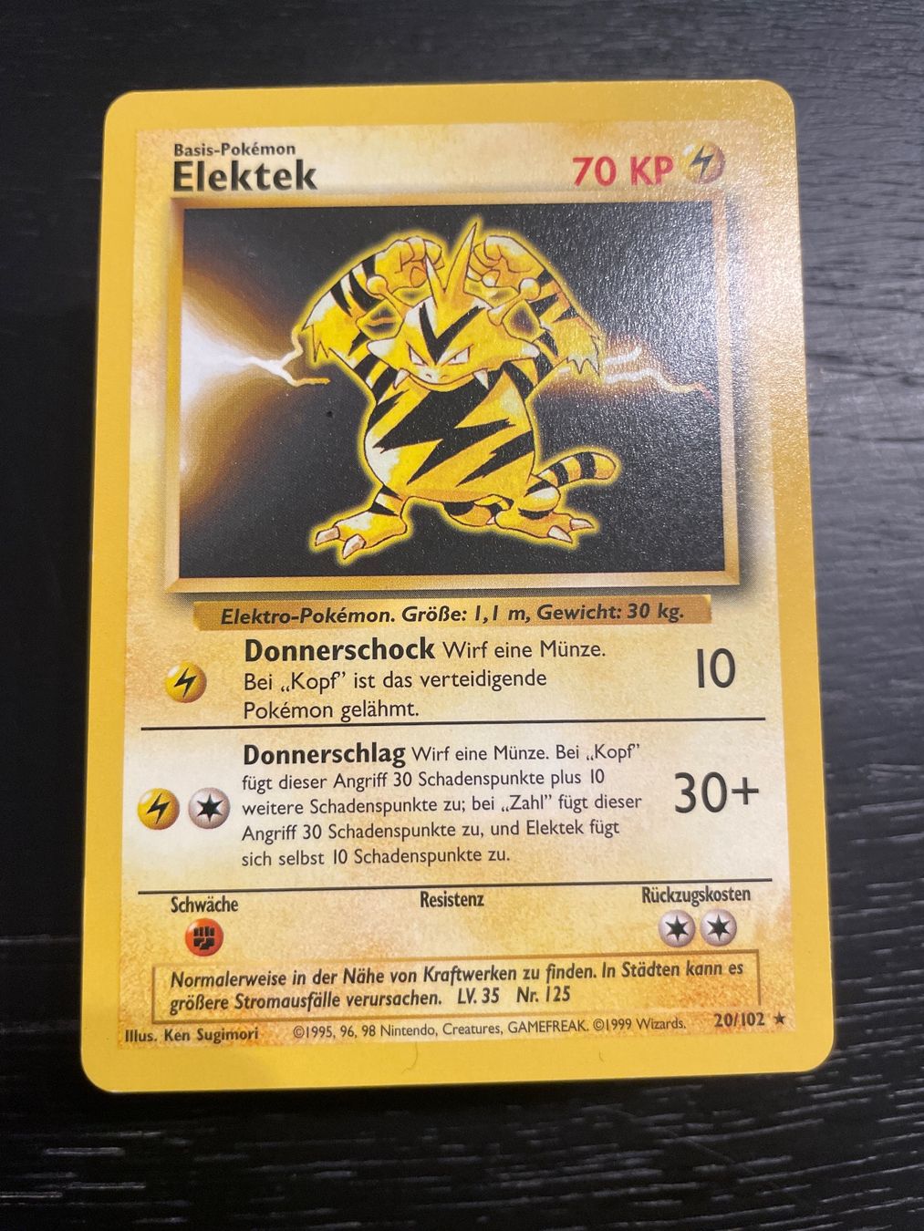 Pokémon Carte collezionabili: Pokemon Elektek 20/102 rar base set – Usato da Hugelshofen venduto da Suimosa