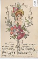Jugenstil art nouveau - femme Dame - E. Döcker jun.