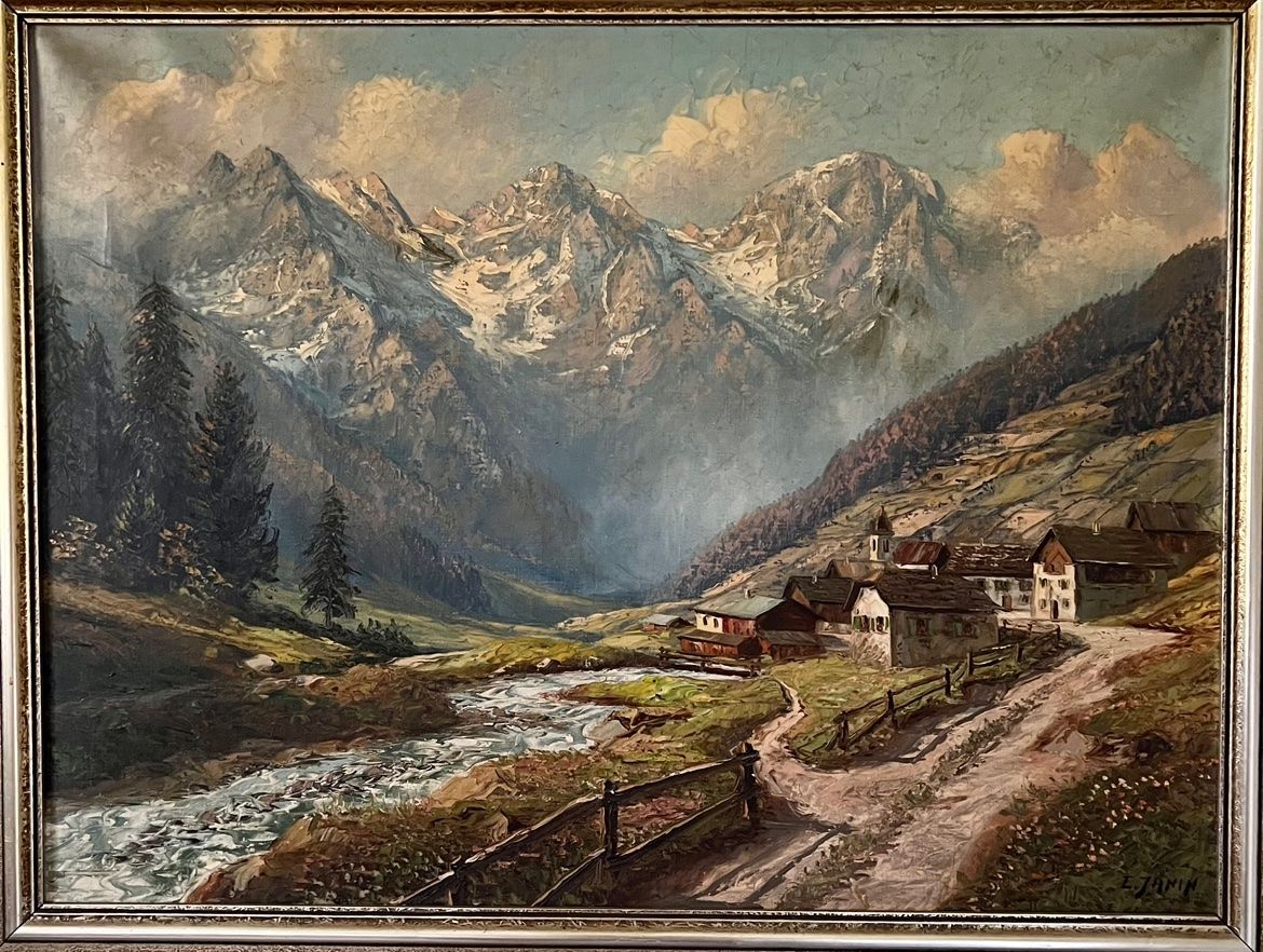 Dipinti: Landschaftsbild von E.Janin ca. 1 m x 80 cm. – Usato da Rutschwil venduto da joz_w5mj 3