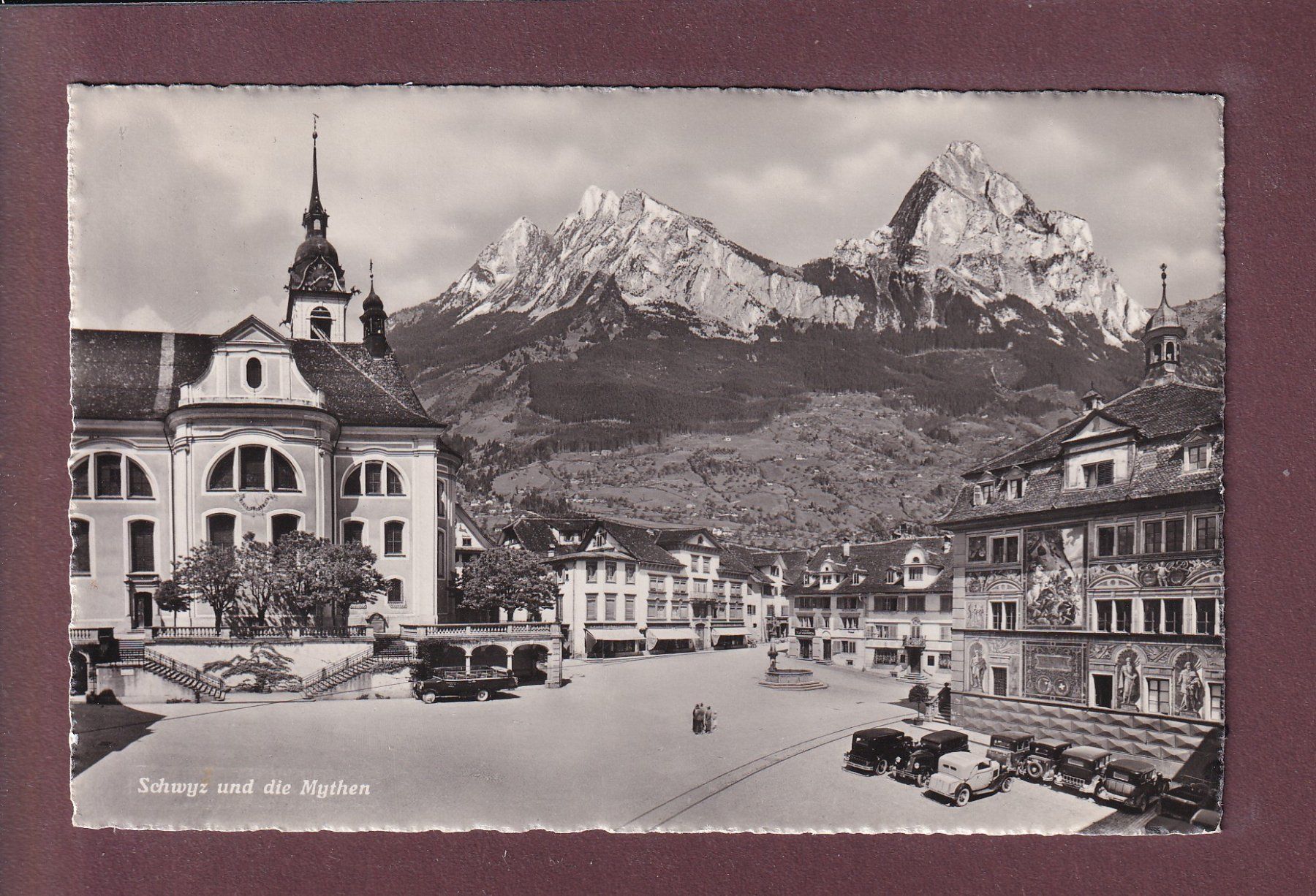 Cartoline postali: SCHWYZ und die Mythen - Oldtimer - 1941 – Usato da Pully venduto da nicecards