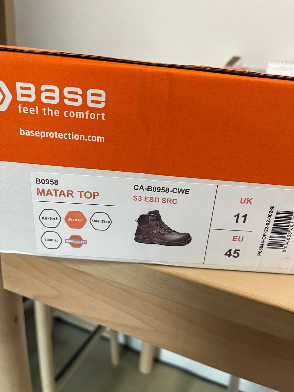 Herrenschuhe: chaussures de sécurité BASE Matar Top B0958 , T.45 Neuves – Neu und originalverpackt aus Satigny von SP-Industriel 1