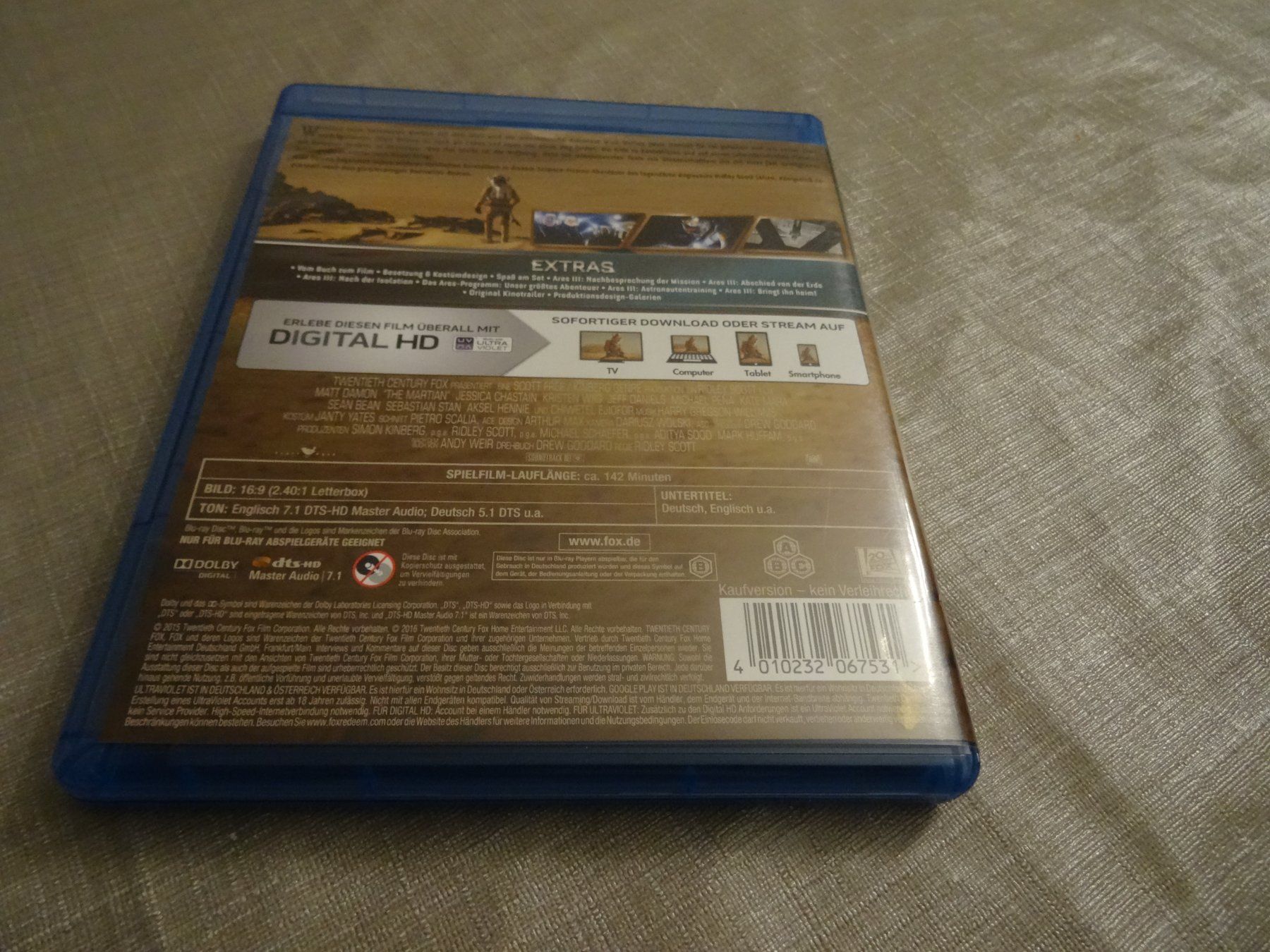 Alle DVDs: Der Marsianer - Rettet Mark Watney! - Blu-ray – Gebraucht aus Olten von Disc-Verkauf 2